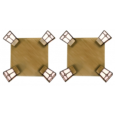 G9078-4R (x2) Vitro Spot Packet Stained glass with bronze base and rotating heads+