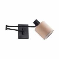 SE21-BL-52-SH3 ADEPT WALL LAMP Black Wall Lamp with Switcher and Brown Shade+ SE21-BL-52-SH3 ADEPT WALL LAMP Black Wall Lamp with Switcher and Brown Shade+