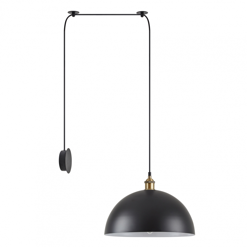 SE21-BR-10-BL1W-MS40 MAGNUM Bronze Metal Wall Lamp with Black Fabric Cable and Metal Shade+ SE21-BR-10-BL1W-MS40 MAGNUM Bronze Metal Wall Lamp with Black Fabric Cable and Metal Shade+