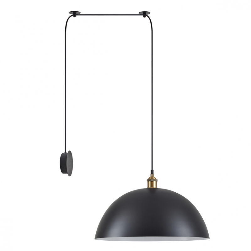 SE21-BR-10-BL1W-MS50 MAGNUM Bronze Metal Wall Lamp with Black Fabric Cable and Metal Shade+ SE21-BR-10-BL1W-MS50 MAGNUM Bronze Metal Wall Lamp with Black Fabric Cable and Metal Shade+