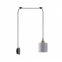 SE21-BR-10-BL1W-SH2 MAGNUM BRONZE Grey Fabric Wall Lamp+ SE21-BR-10-BL1W-SH2 MAGNUM BRONZE Grey Fabric Wall Lamp+