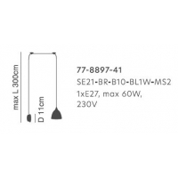 SE21-BR-10-BL1W-MS2 MAGNUM BRONZE  Black Metal Shade Wall Lamp+