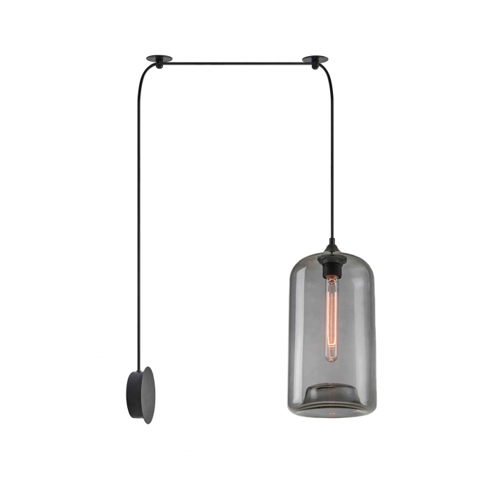 SE21-SM-19-30-BL1W+ FEINT Smoked Glass Pendant+