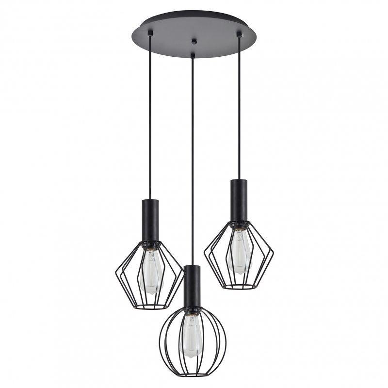 SE21-BL-4-3BL-GR12 ADEPT FLEX Black Pendant Black Metal Grid+ SE21-BL-4-3BL-GR12 ADEPT FLEX Black Pendant Black Metal Grid+