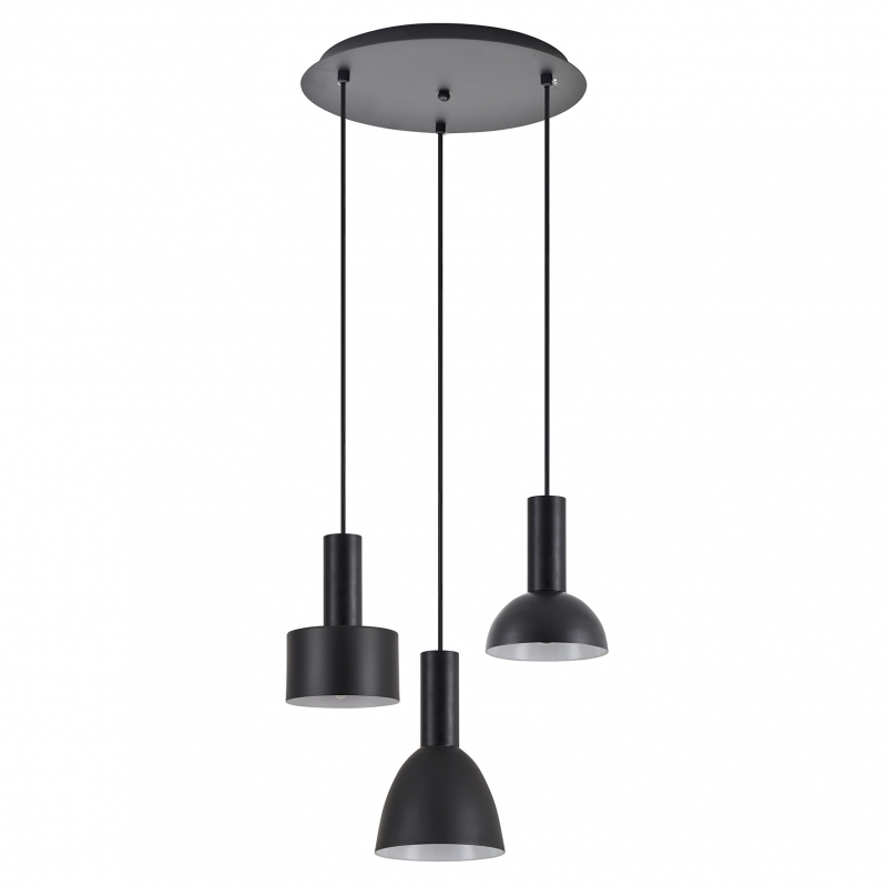 SE21-BL-4-3BL-MS123 ADEPT FLEX Black Pendant Black Metal Shade+ SE21-BL-4-3BL-MS123 ADEPT FLEX Black Pendant Black Metal Shade+