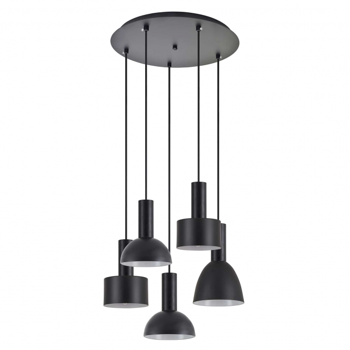 SE21-BL-4-5BL-MS123 ADEPT FLEX Black Pendant Black Metal Shade+