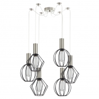 SE21-NM-4-BL6-GR12 ADEPT FLEX Nickel Matt Pendant Black Metal Grid+
