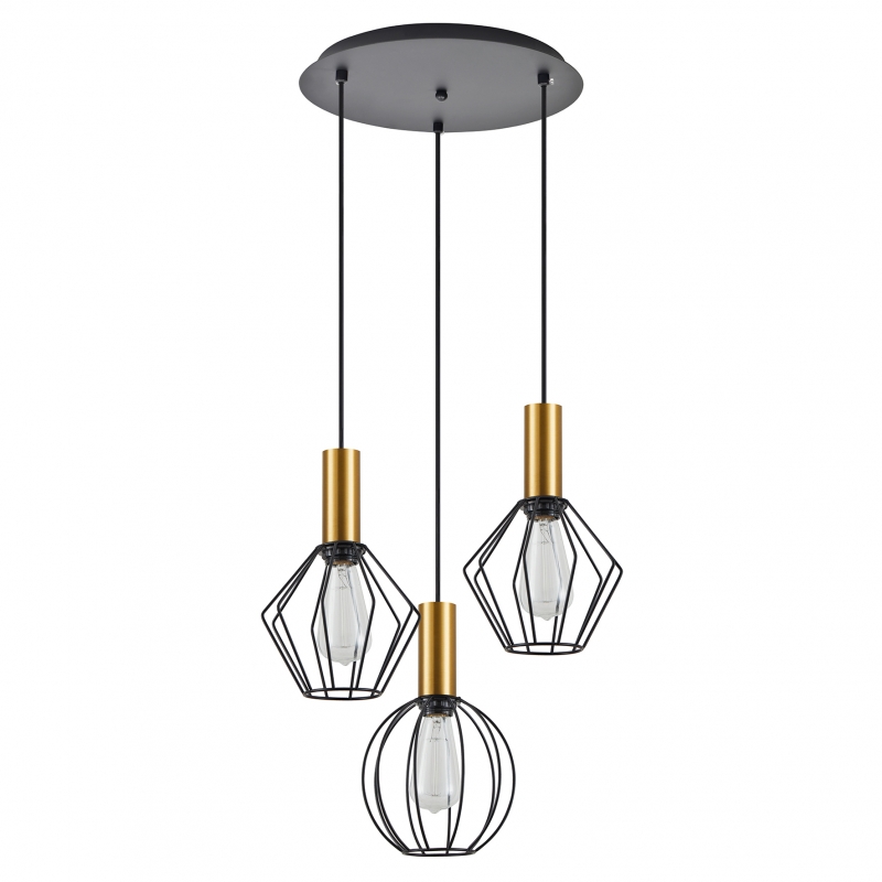 SE21-GM-4-3BL-GR12 ADEPT FLEX Gold Matt Pendant Black Metal Grid+ SE21-GM-4-3BL-GR12 ADEPT FLEX Gold Matt Pendant Black Metal Grid+