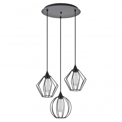 SE21-BL-B10-3BL-GR12 ADEPT FLEX Black Metal Grid Pendant+