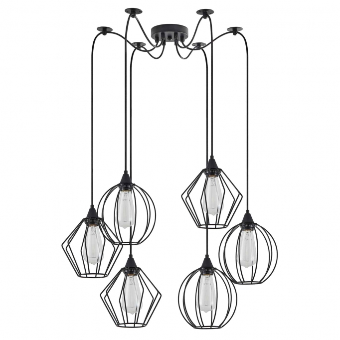 SE21-BL-B10-BL6-GR12 ADEPT FLEX Black Metal Grid Pendant+