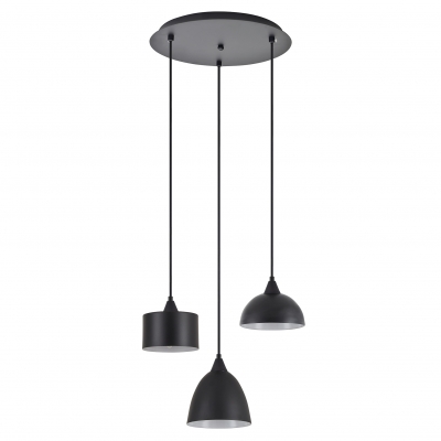 SE21-BL-B10-3BL-MS123 ADEPT FLEX Black Metal Shade Pendant+