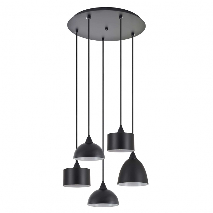 SE21-BL-B10-5BL-MS123 ADEPT FLEX Black Metal Shade Pendant+