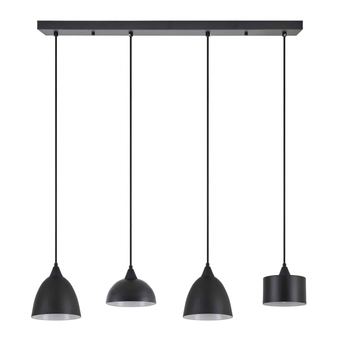 SE21-BL-B10-4BL-MS123 ADEPT FLEX Black Metal Shade Pendant+