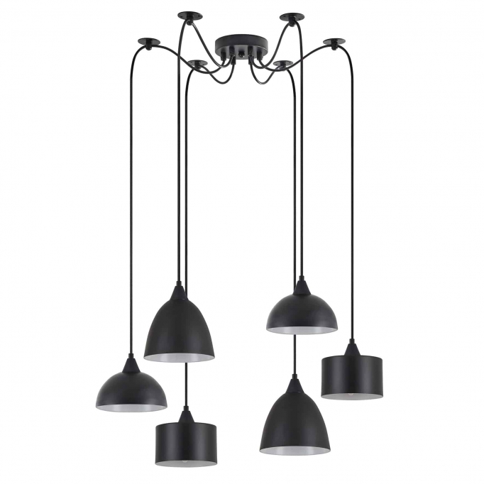 SE21-BL-B10-BL6-MS12 ADEPT FLEX Black Metal Shade Pendant+