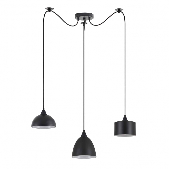 SE21-BL-B10-BL3-MS123 ADEPT FLEX Black Metal Shade Pendant+