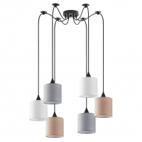 SE21-BL-B10-BL6-SH123  ADEPT FLEX White, Grey, Brown Fabric Shade Pendant+