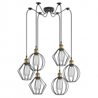 SE21-BR-10-BL6-GR12 MAGNUM FLEX Bronze Metal Pendant Black Metal Grid+ SE21-BR-10-BL6-GR12 MAGNUM FLEX Bronze Metal Pendant Black Metal Grid+