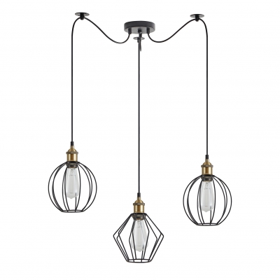 SE21-BR-10-BL3-GR12 MAGNUM FLEX Bronze Metal Pendant Black Metal Grid+