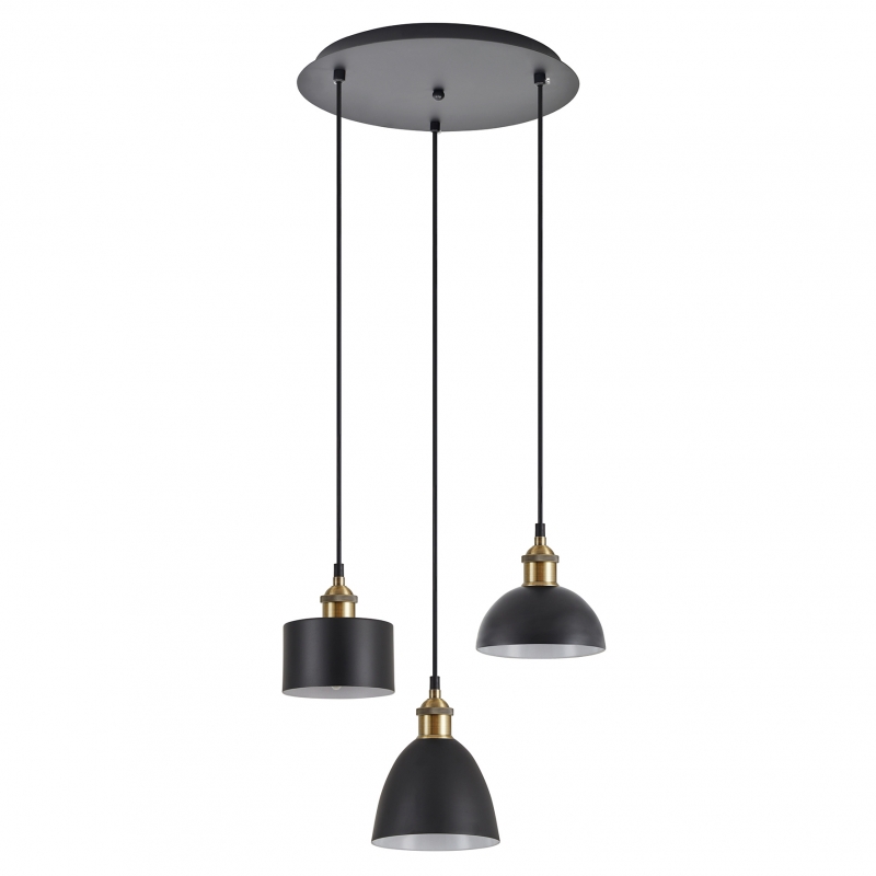 SE21-BR-10-3BL-MS123 MAGNUM FLEX Bronze Metal Pendant Black Metal Shade+ SE21-BR-10-3BL-MS123 MAGNUM FLEX Bronze Metal Pendant Black Metal Shade+