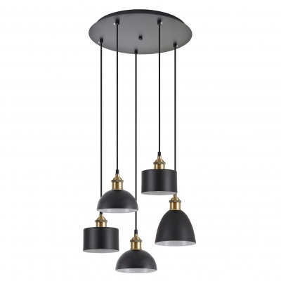 SE21-BR-10-5BL-MS123 MAGNUM FLEX Bronze Metal Pendant Black Metal Shade+