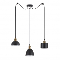 SE21-BR-10-BL3-MS12 MAGNUM FLEX Bronze Metal Pendant Black Metal Shade+