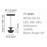 MF30-06-01 MAGNETIC FLEX 48V Pendant Module 8W  640Lm 3000K Lightings Surface Mounted Black 1Γ3