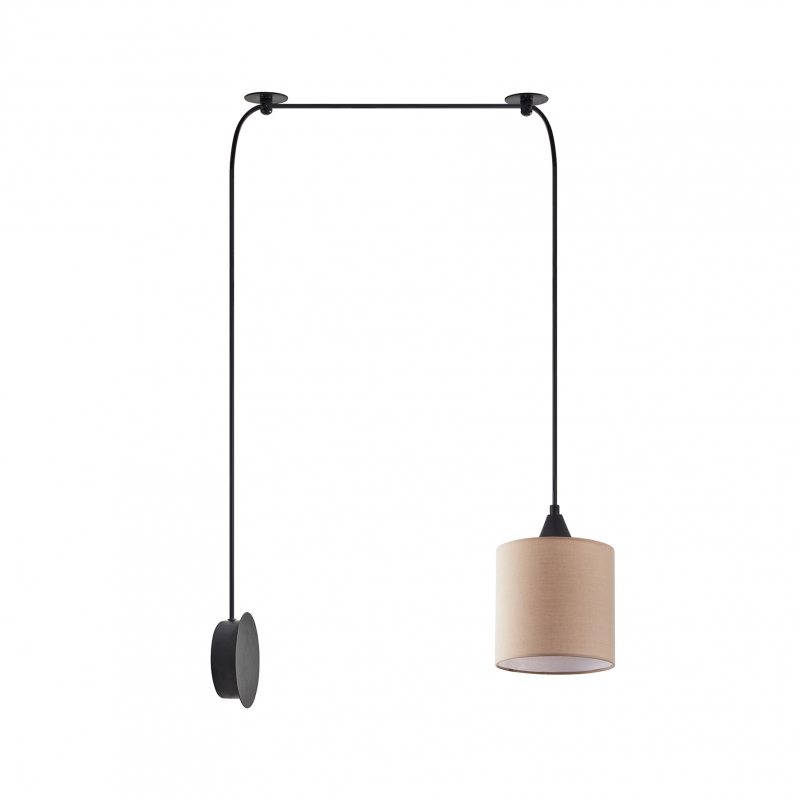 SE21-BL-B10-BL1W-SH3 ADEPT PENDANT Brown Fabric Wall Lamp+ SE21-BL-B10-BL1W-SH3 ADEPT PENDANT Brown Fabric Wall Lamp+