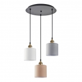 SE21-BR-10-3BL-SH123 MAGNUM FLEX White, Grey,Brown Shade Pendant +