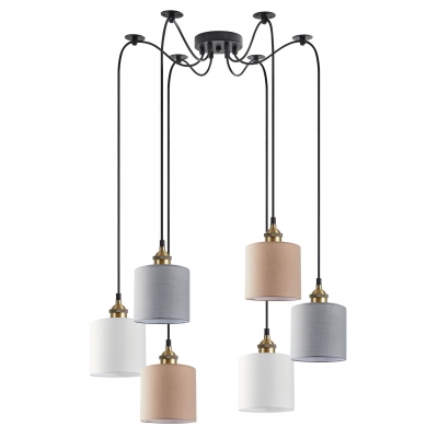 SE21-BR-10-6BL-SH123 MAGNUM FLEX White, Grey, Brown Shade Pendant+