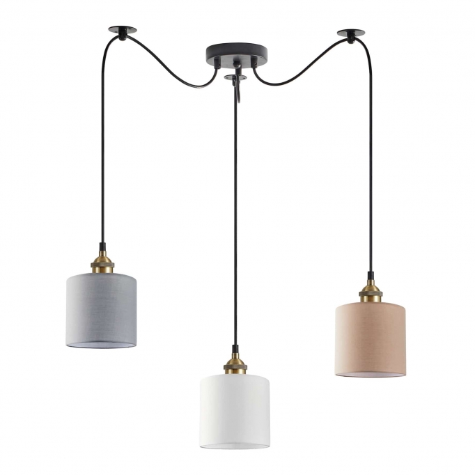 SE21-BR-10-BL3-SH123 MAGNUM FLEX White, Grey, Brown Shade Pendant+