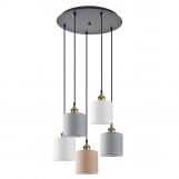 SE21-BR-10-5BL-SH123 MAGNUM FLEX White, Grey, Brown Shade Pendant +