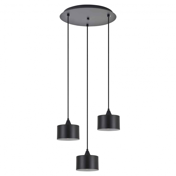 SE21-BL-B10-3BL-MS1 ADEPT PENDANT Black Metal Shade +