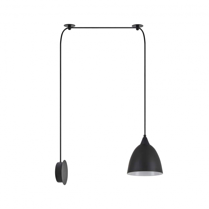 SE21-BL-B10-BL1W-MS2 ADEPT PENDANT Black Metal Shade +