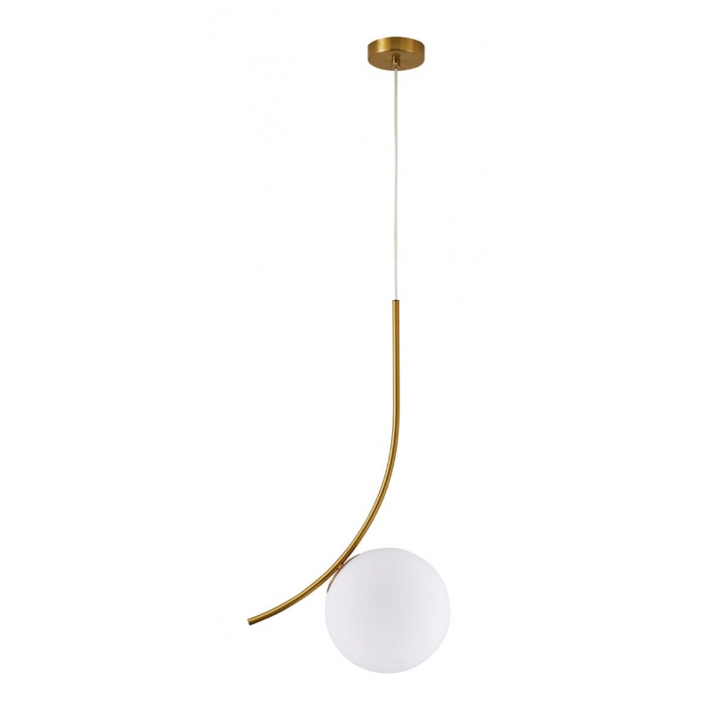 SE21-GM-35 SCEPTRE GOLD MATT PENDANT OPAL GLASS E3.