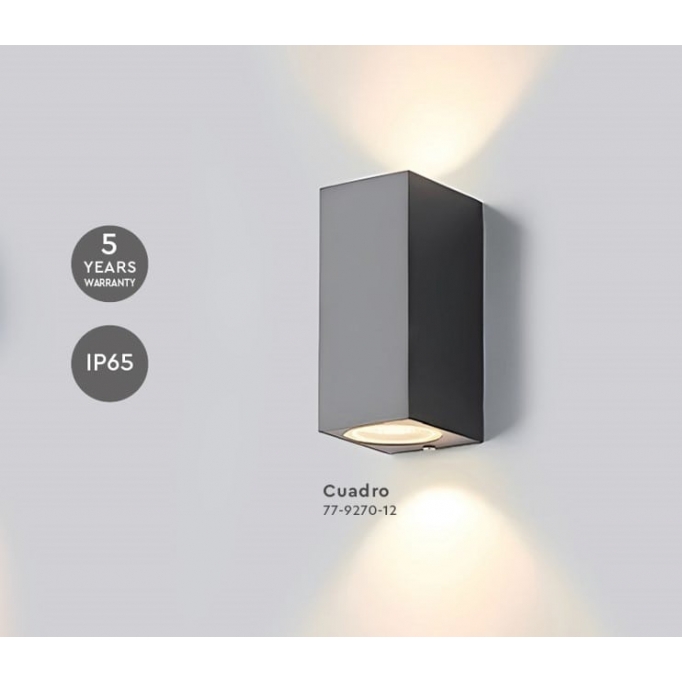 SE-WL-S2-DG CUADRO UP-DOWN WALL LAMP GU10 DARK GREY BODY ALUMINIUM