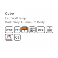 SE-WLL-3K-DG CUBO LED WALL LAMP 5W*2 3000K DARK GREY BODY ALUMINIUM SE-WLL-3K-DG CUBO LED WALL LAMP 5W*2 3000K DARK GREY BODY ALUMINIUM