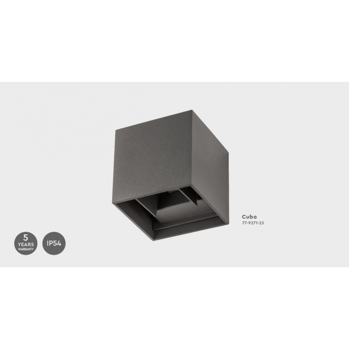 SE-WLL-3K-DG CUBO LED WALL LAMP 5W*2 3000K DARK GREY BODY ALUMINIUM