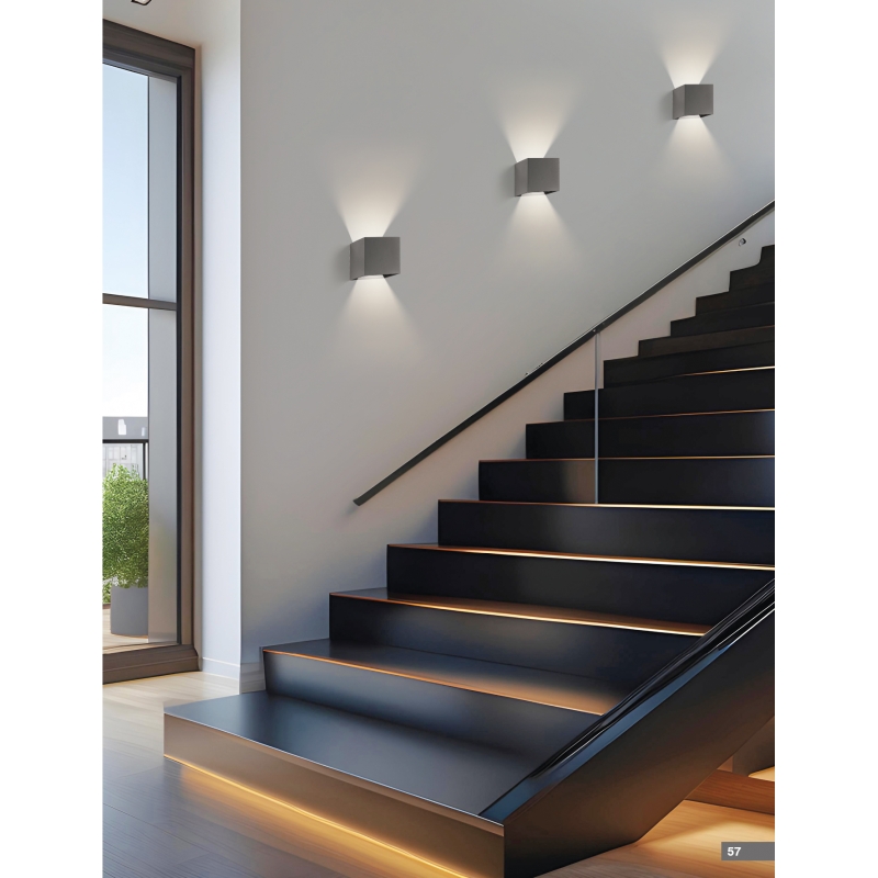 SE-WLL-3K-DG CUBO LED WALL LAMP 5W*2 3000K DARK GREY BODY ALUMINIUM SE-WLL-3K-DG CUBO LED WALL LAMP 5W*2 3000K DARK GREY BODY ALUMINIUM
