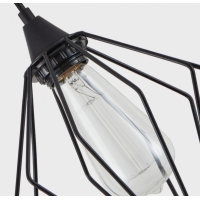 SE21-BL-B10-3BL-GR12  ADEPT FLEX Black Metal Grid Pendant+