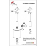 SE21-BL-4-BL3-SH12 ADEPT FLEX Black Pendant White, Grey, Brown Fabric Shade+