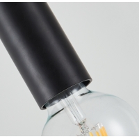 SE21-BL-4-BL6-SH12 ADEPT FLEX Black Pendant White, Grey, Brown Fabric Shade+ SE21-BL-4-BL6-SH12 ADEPT FLEX Black Pendant White, Grey, Brown Fabric Shade+