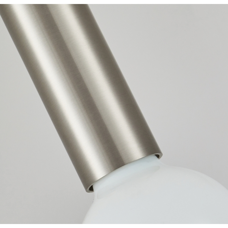 SE21-NM-4-3NM-SH2 ADEPT TUBE Nickel Matt Pendant Grey Fabric Shade+