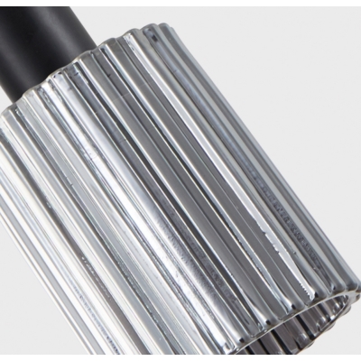 SE21-BL-4-4BL-GL1 ADEPT TUBE Black Pendant Smoked Glass+