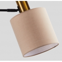 SE21-GM-9-SH3 ADEPT WALL LAMP Gold Matt and Black Metal Wall Lamp Brown Shade+