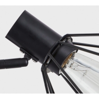 SE21-BL-52-GR1 ADEPT WALL LAMP Black Wall Lamp with Switcher and Black Metal Grid+