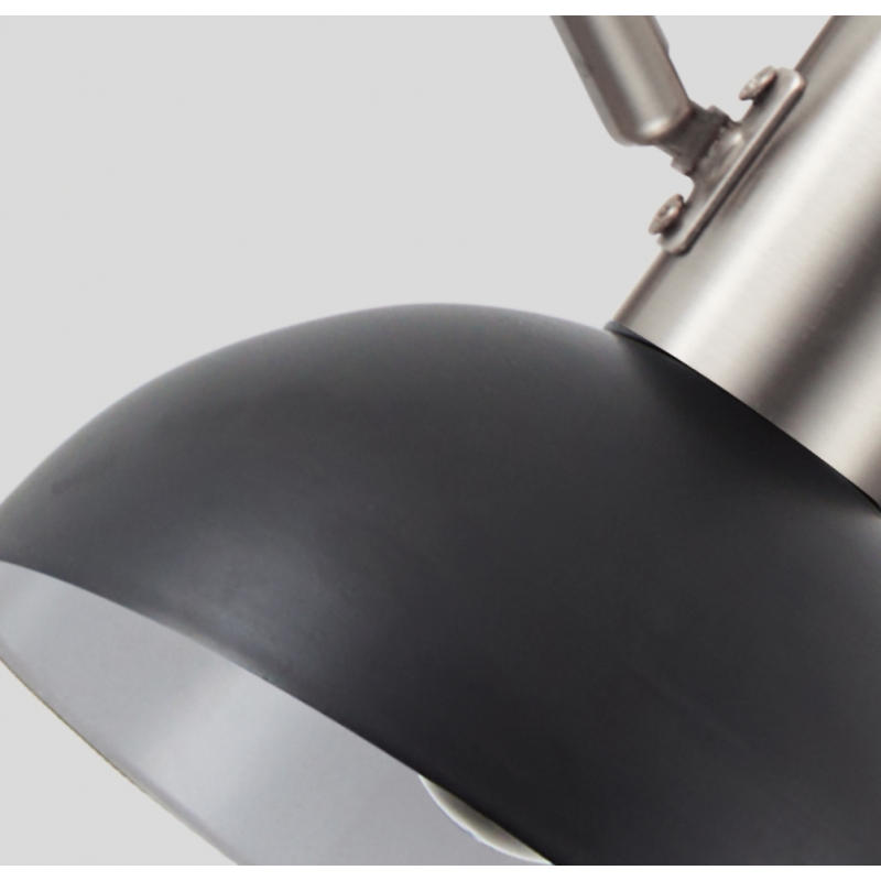 SE21-NM-52-MS3  ADEPT WALL LAMP Nickel Matt Wall lamp with Switcher and Black Metal Shade+