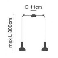 SE21-BL-4-BL2-MS3 ADEPT TUBE Black Pendant Black Metal Shade+