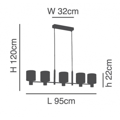 SE21-BL-120-SH2 ADEPT BLACK PENDANT GREY SHADE+