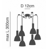 SE21-NM-4-NM6-MS2 ADEPT TUBE Nickel Matt Pendant Black Metal Shade+