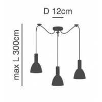 SE21-BL-4-BL3-MS2 ADEPT TUBE Black Pendant Black Metal Shade+